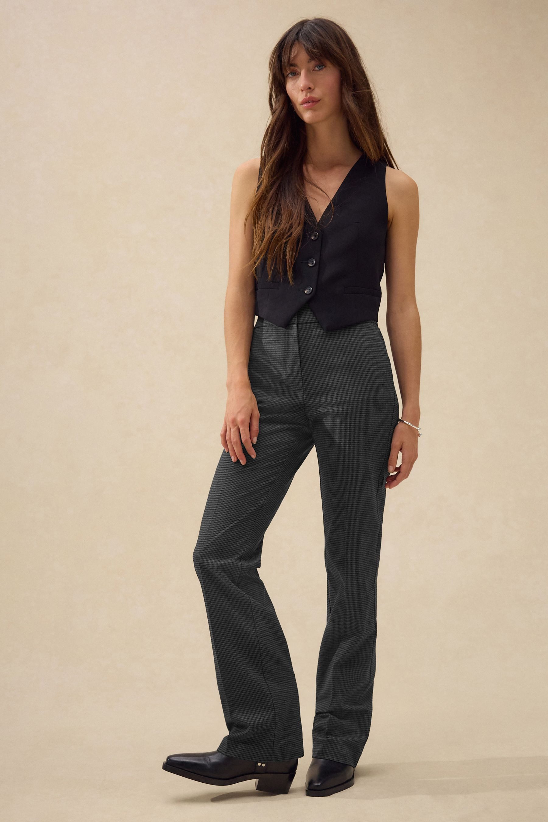 Next Bootcuthose Tailored Fit, formende Bootcut-Hose, Kurzgröße (1-tlg)