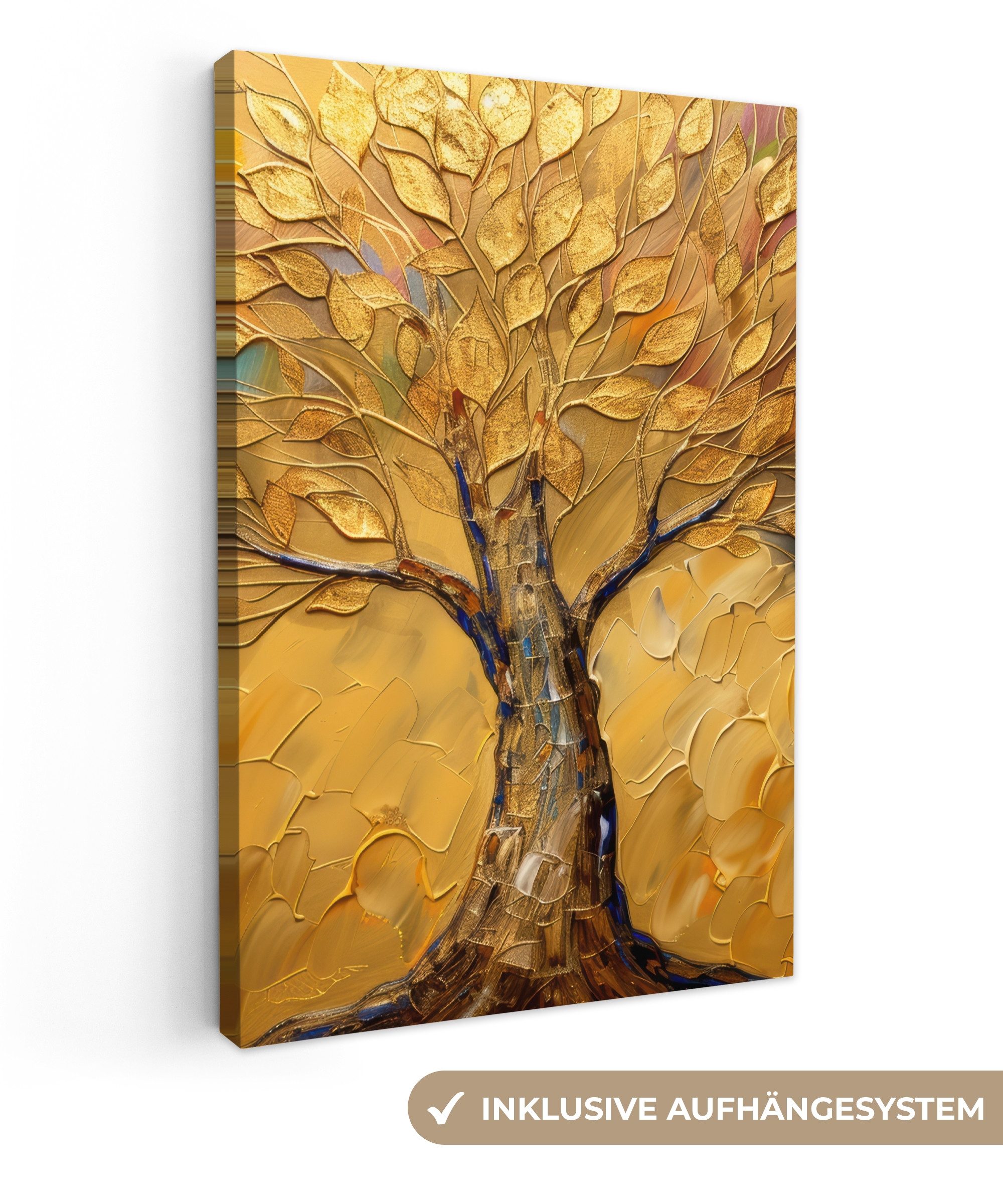 Leinwandbild Gold - Baum - Abstrakt - Modern