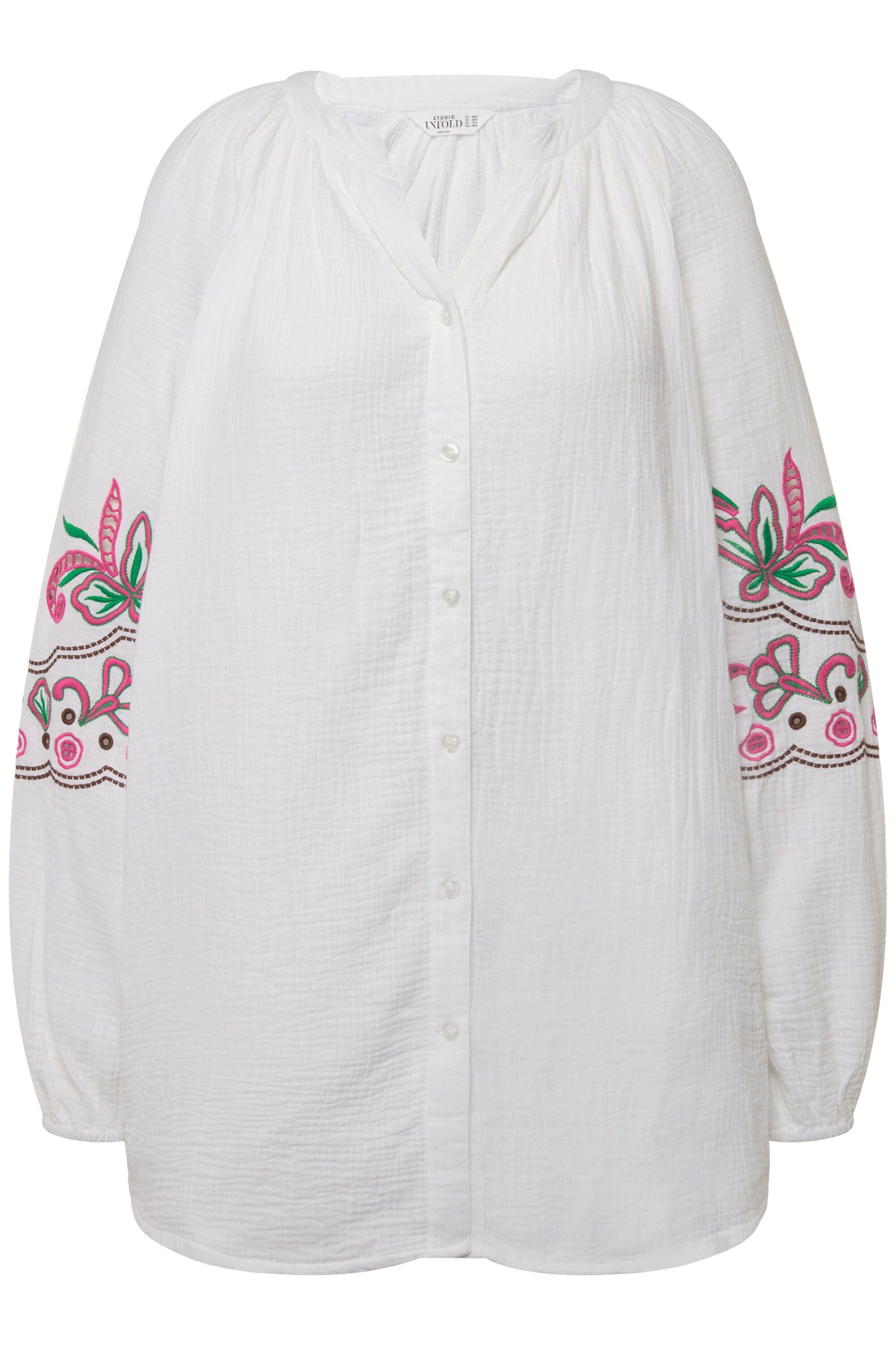 Studio Untold Satinbluse Musselin-Bluse oversized Tunika-Ausschnitt günstig online kaufen