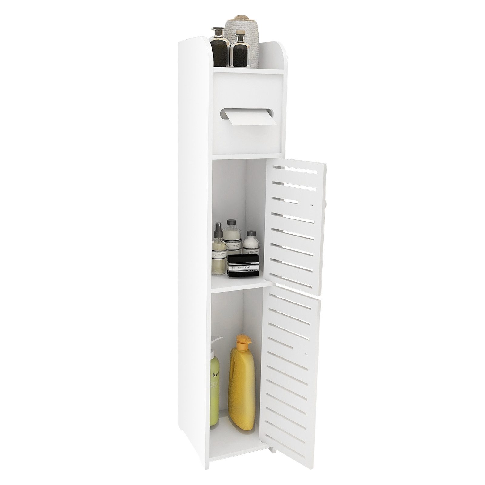 JEOBEST Badkommode, (1-St), Schmal mit 2 Tür, 17x15x78 cm