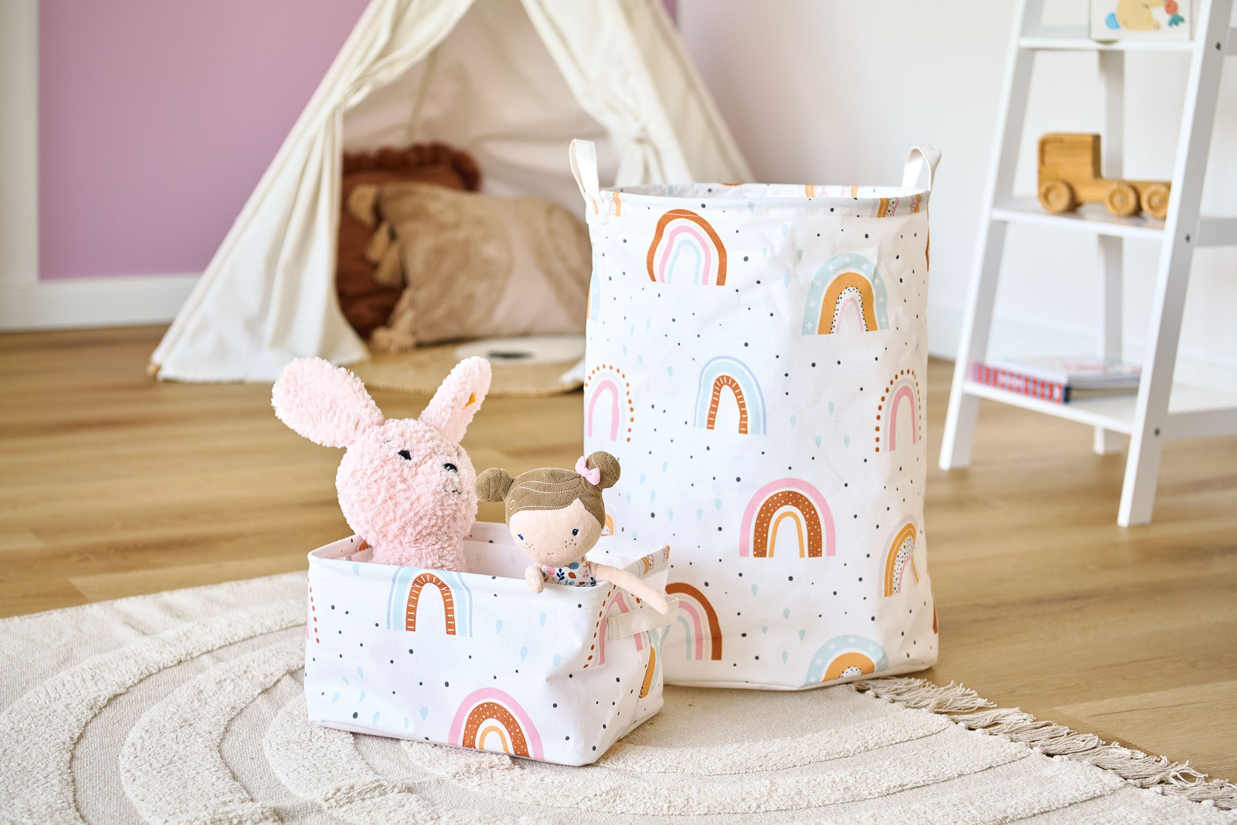 Zeller Present Aufbewahrungskorb Rainbow (Set, 2 St), (Aufbewahrungskorb/Wä günstig online kaufen