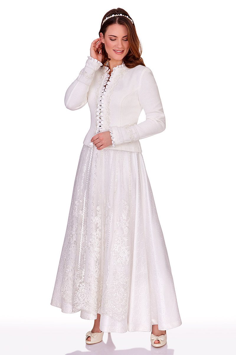 Alpenwahnsinn Dirndl Dirndl lang 2tlg. - TINDRA - offweiß