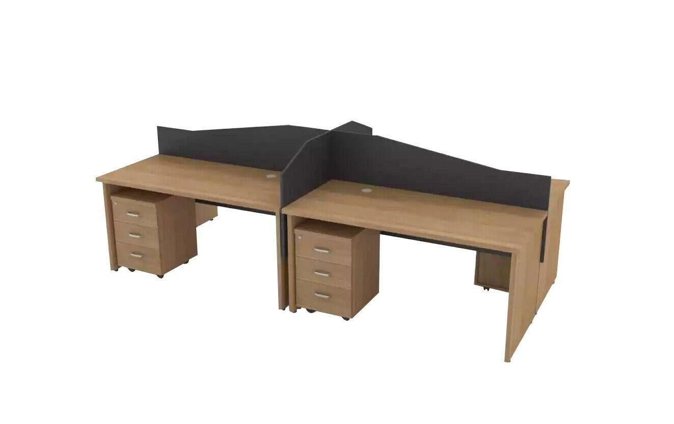 Xlmoebel Schreibtisch Holz Arbeitsplatz mit stilvollem Design für modernes Arbeitszimmer (Schreibtisch für 4 Personen, 1-St., Schreibtisch für 4 Personen), Hergestellt in Europa