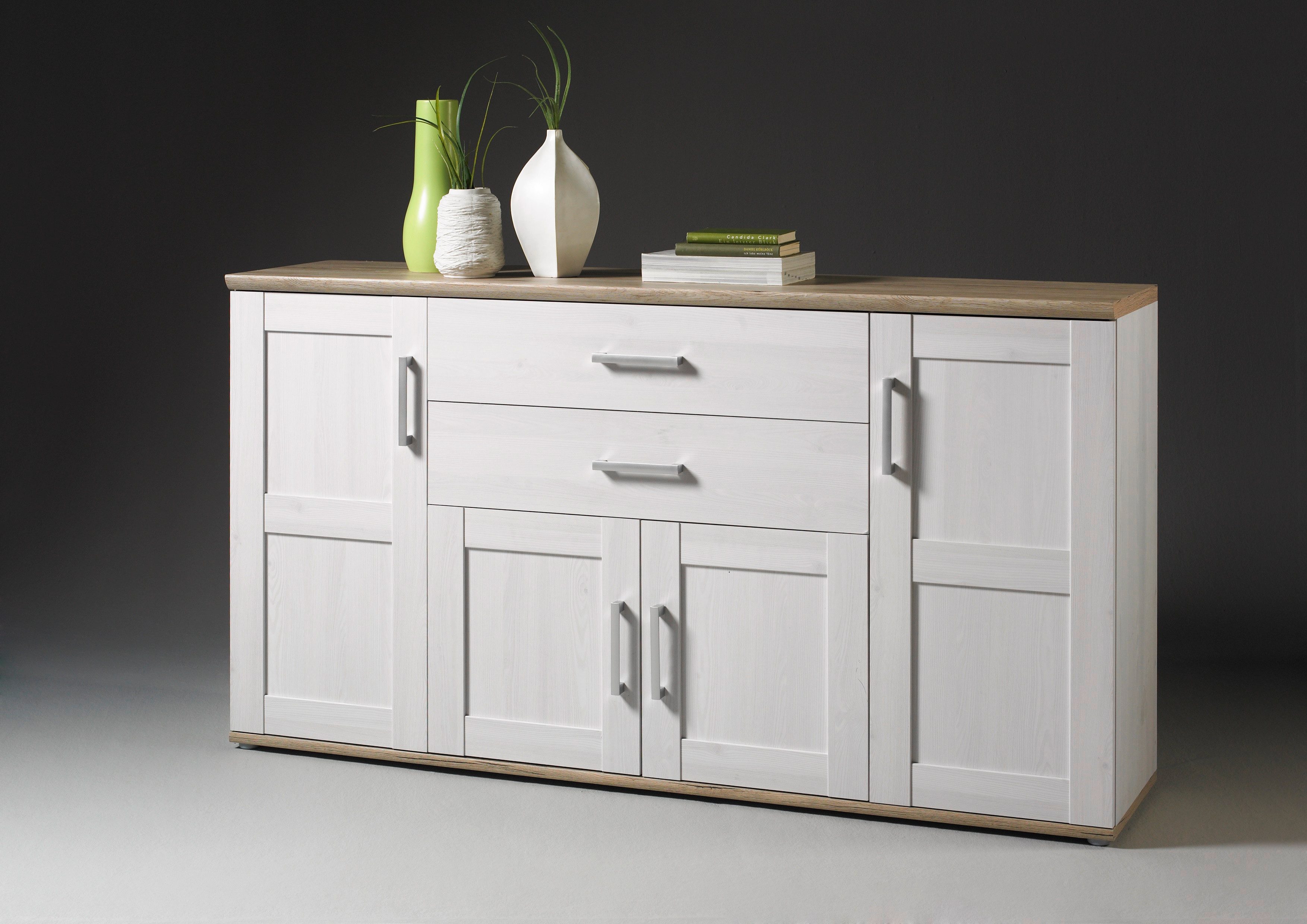 HBZ Sideboard Romance im Landhaustil, Wohnzimmerschrank BxHxT 186x100x46 cm (1 St), Landhaustil, Wohnzimmerschrank in Sibiu Lärche NB