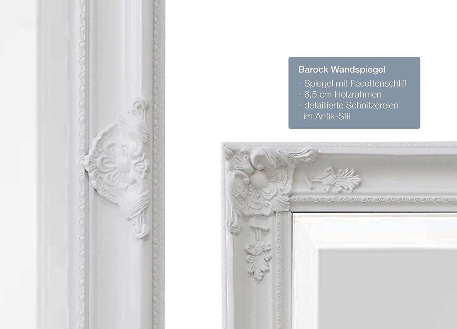 Wandspiegel Home dasmöbelwerk cm Wandspiegel 200 100 Weiß LC x
