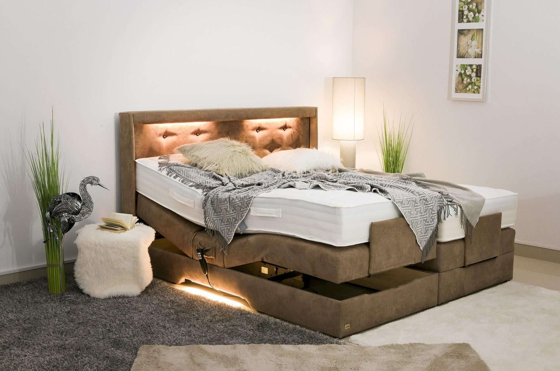 PAARA Boxspringbett Paris elektrisch verstellbar mit Motor LED alles, mit einzigartigem Belüftungssystem