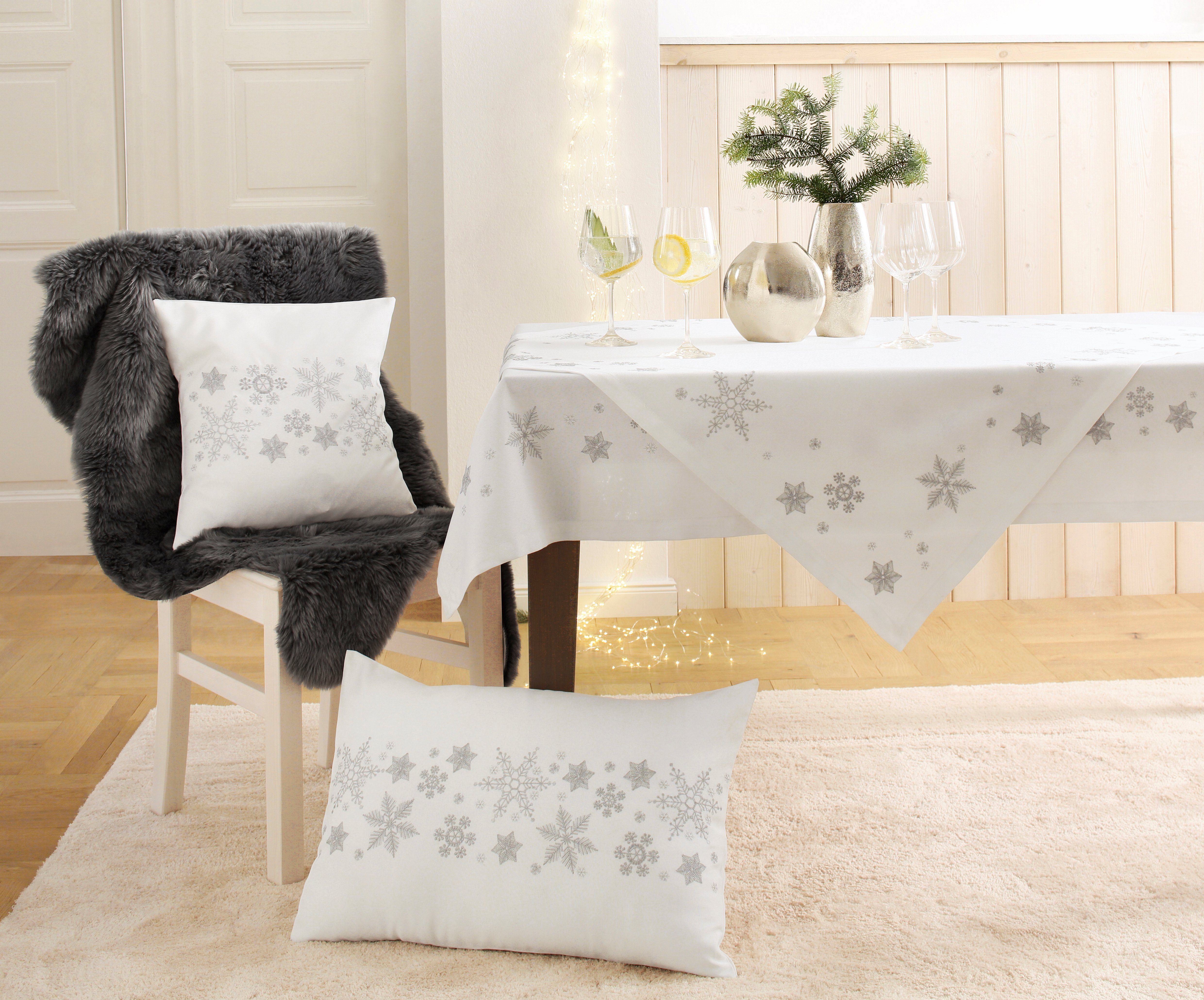 Dreams Kissenbezug Schneeflocke, Weihnachtsdeko, (1 Stück), günstig online kaufen