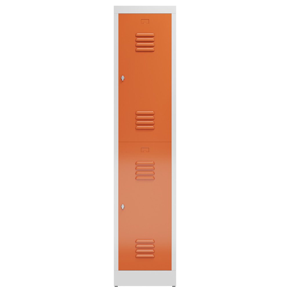 Steelboxx Spind 2 Fächer mit Kleiderstange 180x40x50cm Spindschrank (1-St) Komplett verschweißt und montiert - keine Montage erforderlich