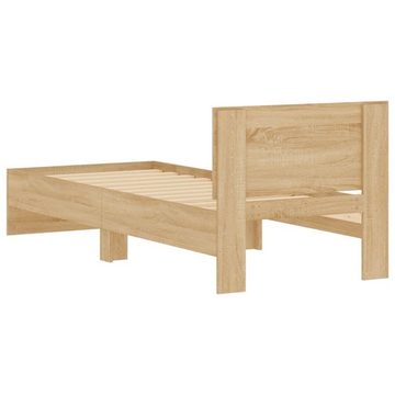 vidaXL Bettgestell Bettgestell mit Kopfteil Sonoma-Eiche 75x190 cm Holzwerkstoff Bett Bet