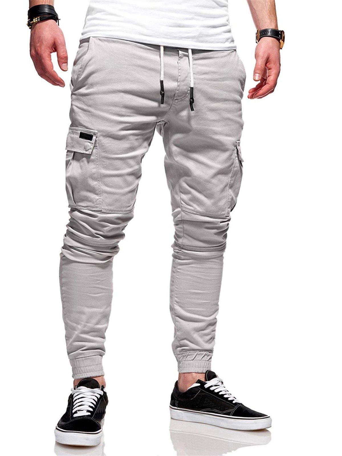 Casual Tether Sporthose Loungepants Long grau Loose Discaver Elastic Herren