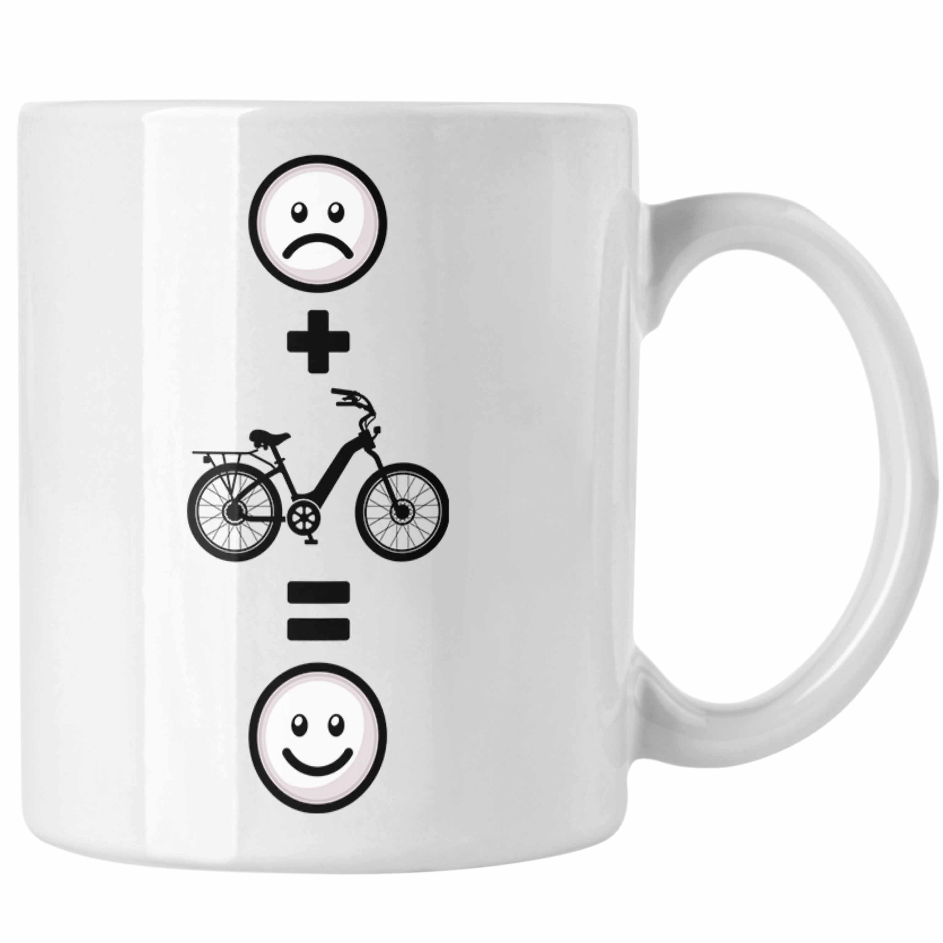 Trendation Tasse E-bike Tasse Geschenk für E-Bike fahrer Geburtstag Lustige Geschenkide Weiss