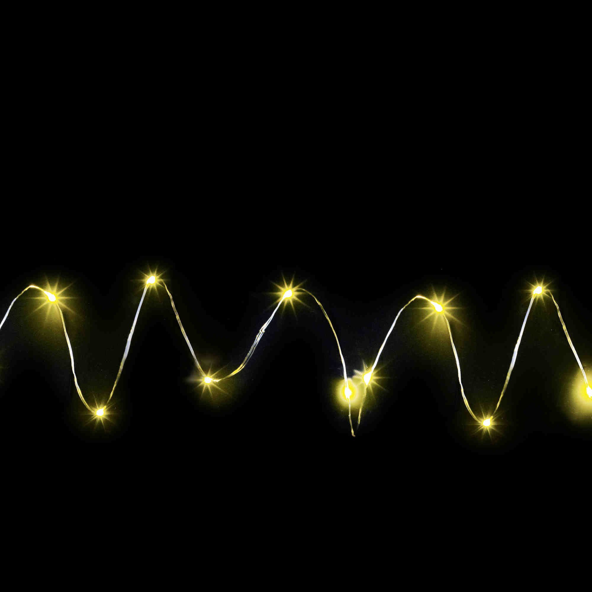 B&S LED-Lichterkette LED Batterie Mikro Lichterkette mit 20 LEDs warmweiß Innenbereich