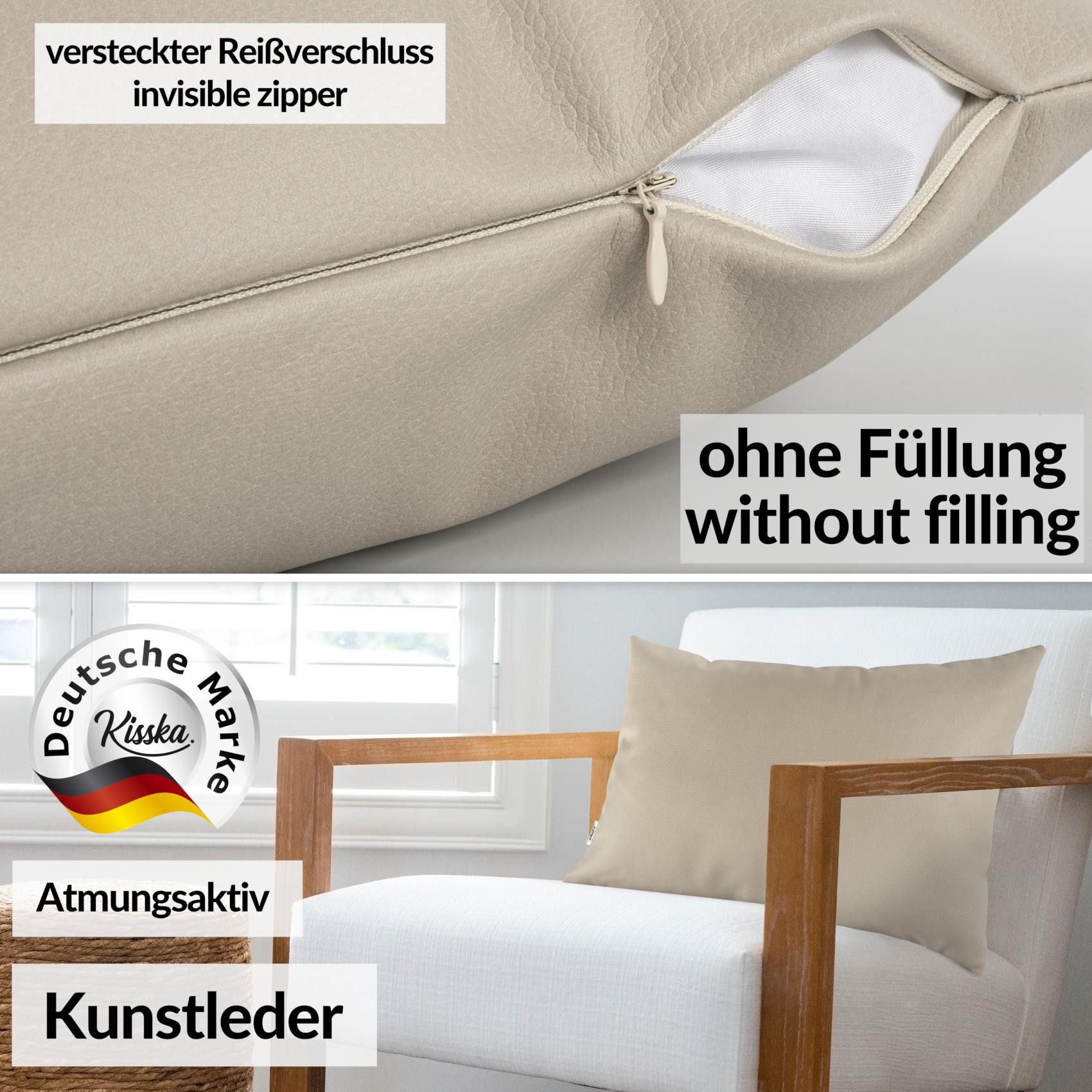 Kisska Dekokissen Kissenhülle KUMO atmungsaktive Kunstleder Kissenbezug Zie günstig online kaufen