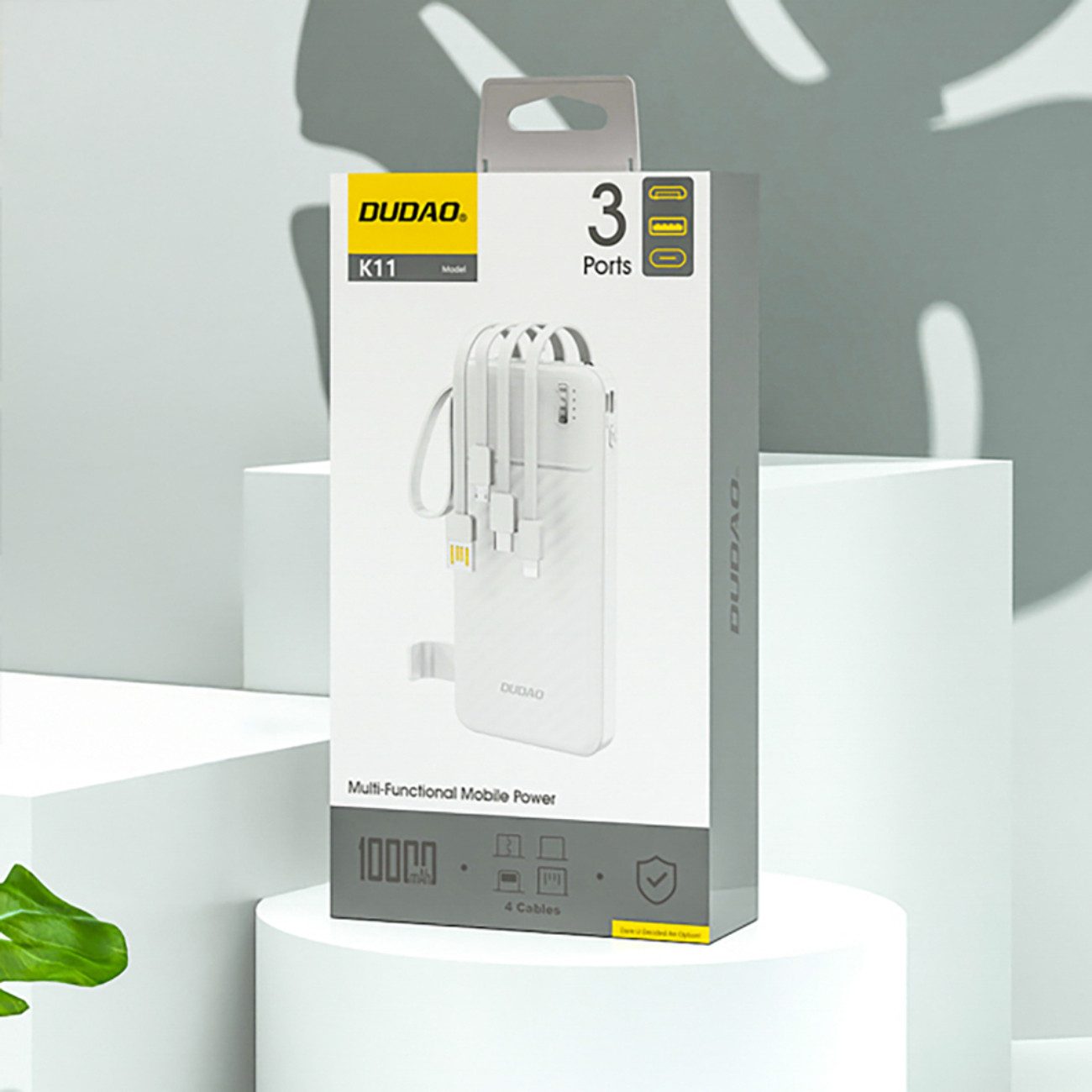 Dudao K11 Powerbank 10000 mAh (5 V), Powerbank mit 4 integrierten Kabeln – Bild 4 von 4