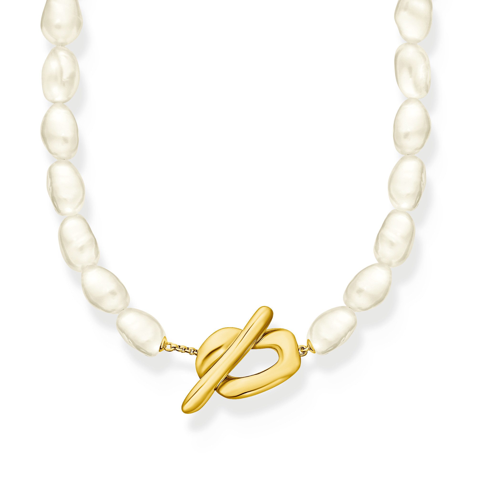Kette mit Anhänger Natural Beauty Perlenkette mit organischem Verschluss, Bold Elegance
