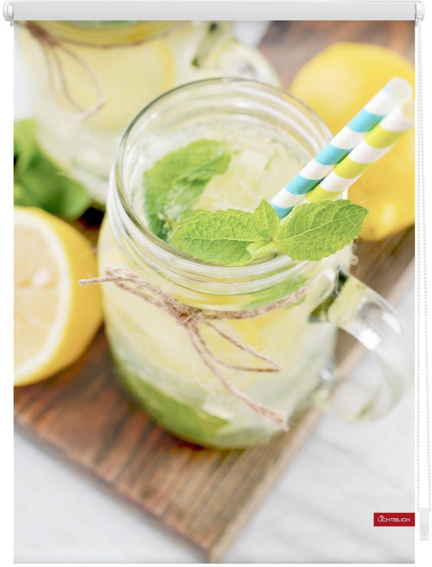 Seitenzugrollo Rollo Klemmfix, ohne Bohren, Verdunkelung, Limo - Gelb, LICHTBLICK ORIGINAL, verdunkelnd, freihängend, Klemmfix