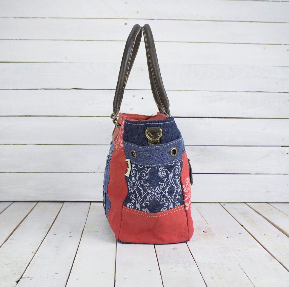 Sunsa Messenger Bag Damen Handtasche XXL Schultertasche Tasche, Aus recycelten Materialien