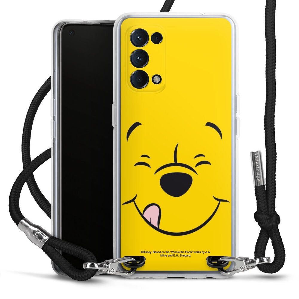 DeinDesign Handyhülle Winnie Puuh Offizielles Lizenzprodukt Disney Puuh Closeup, Oppo Find X3 lite Handykette Hülle mit Band Case zum Umhängen