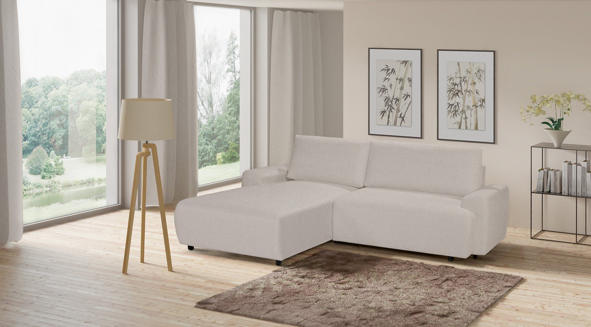 2 Ecksofa, exxpo - inklusive Bezug, sofa Bettfunktion und fashion Bettkasten angenehmen Teile, in