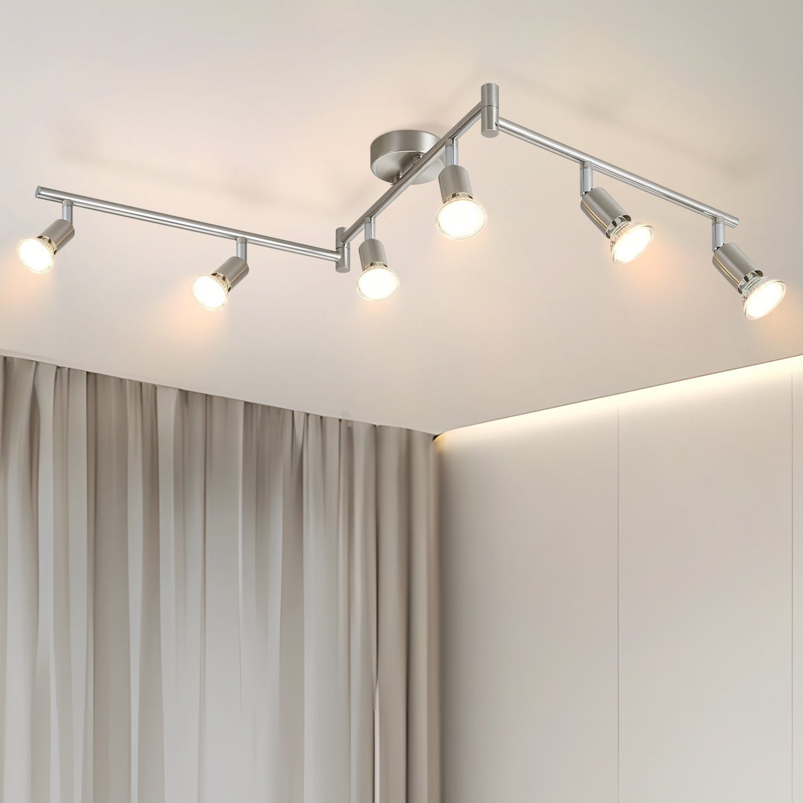 ZMH Deckenspots 6 Flammig - Deckenleuchte Modern Deckenstrahler GU10 Wohnzi günstig online kaufen