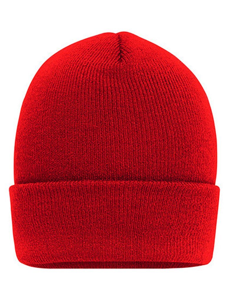 Goodman Design Strickmütze Winter Beanie Klassische Strickmütze mit extra breitem Umschlag Fire Red