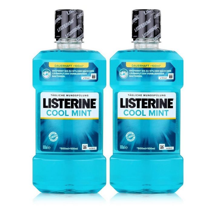 Listerine Mundspülung Listerine Cool Mint 600ml - Mundspülung mit Minzgeschmack (2er Pack)