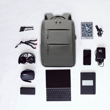 TAN.TOMI Rucksack Laptop Rucksack mit Laptopfach (1-tlg), mit externen USB-Ladeanschluss und Kopfhörer-Eingang