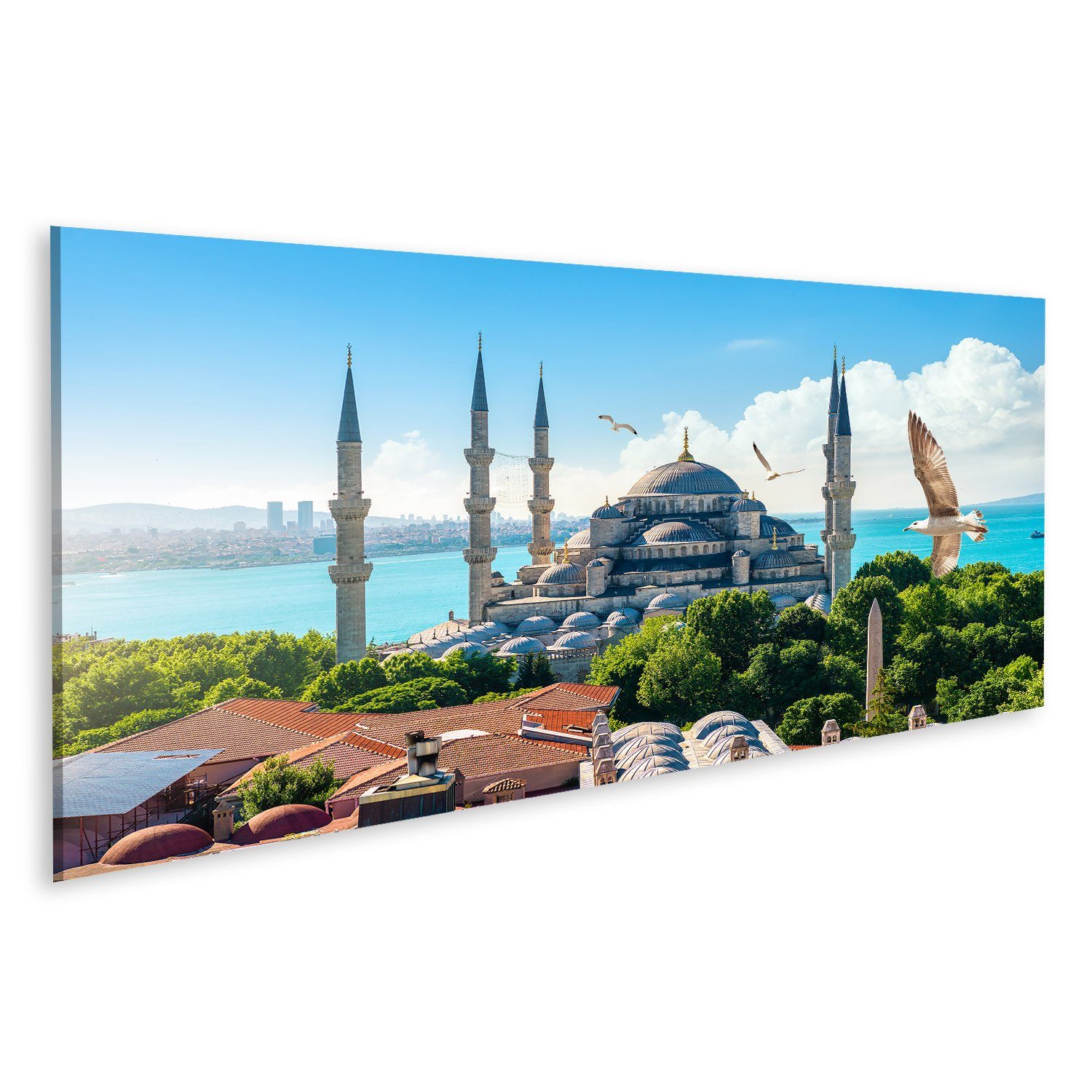 Leinwandbild Bild auf Leinwand Blaue Moschee am Bosporus Istanbul Türkei Blaue Mosc