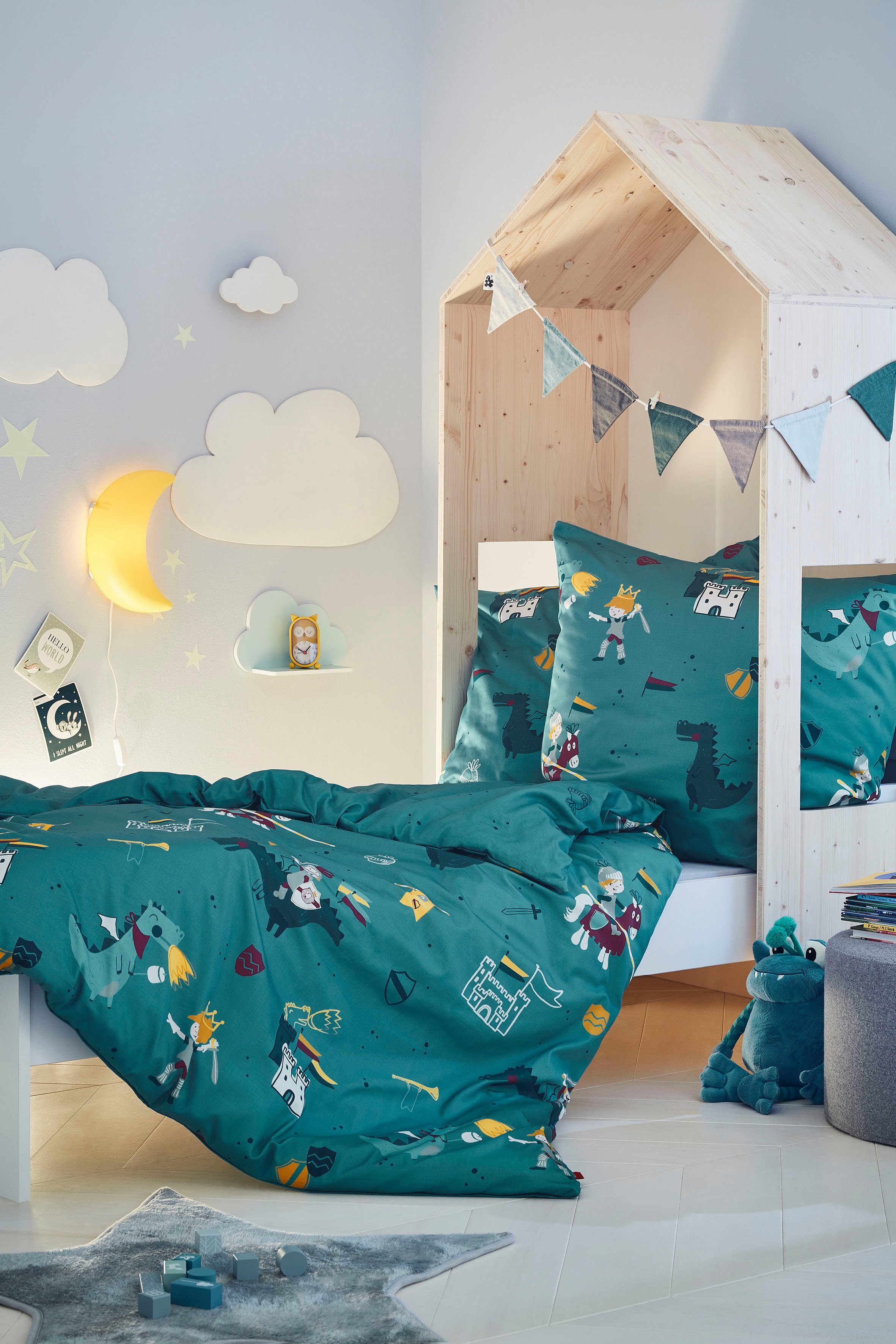 s.Oliver Junior Kinderbettwäsche Ritter und Drache, Satin, mit Rittermotive günstig online kaufen