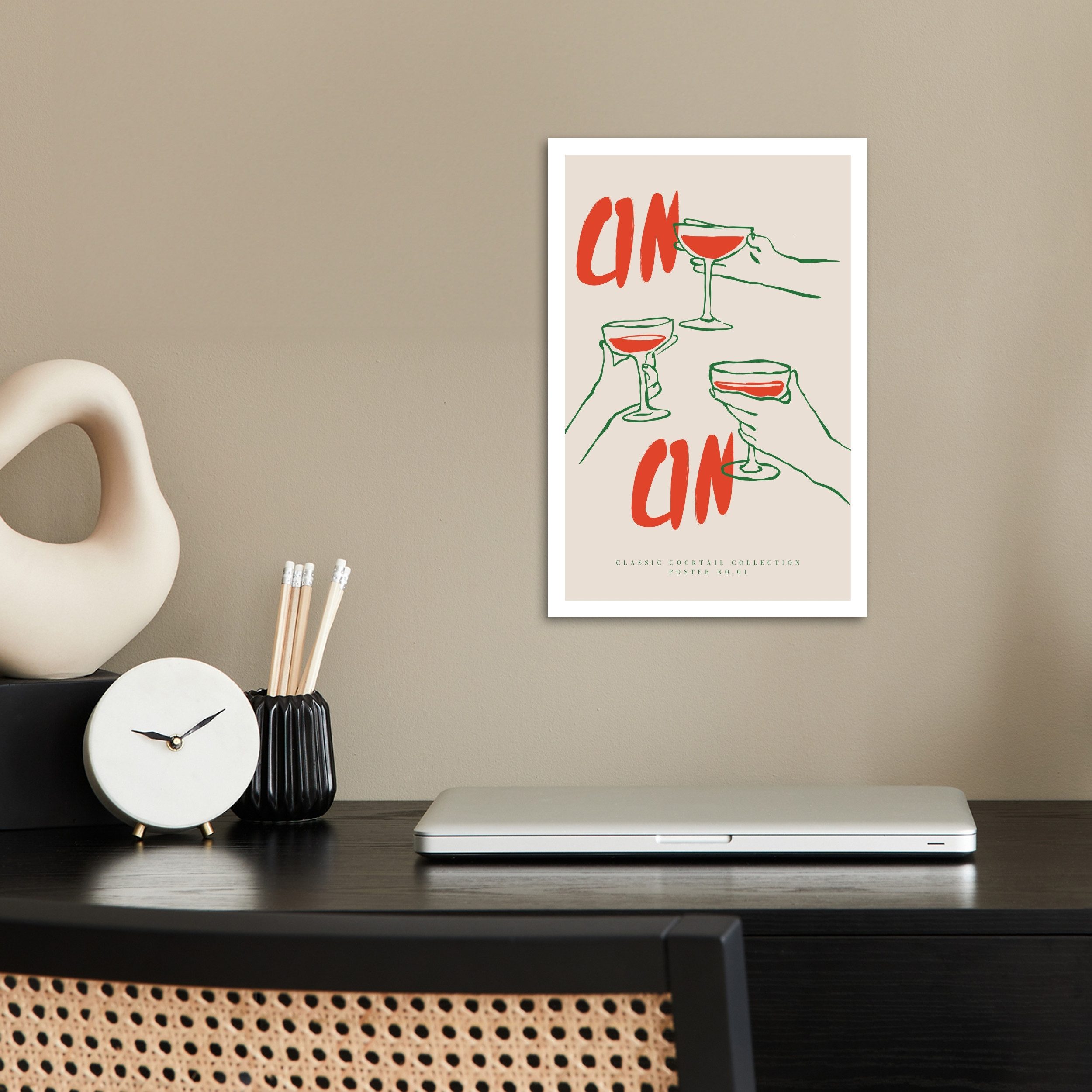 MuchoWow Poster Cocktailgläser - Cin Cin günstig online kaufen