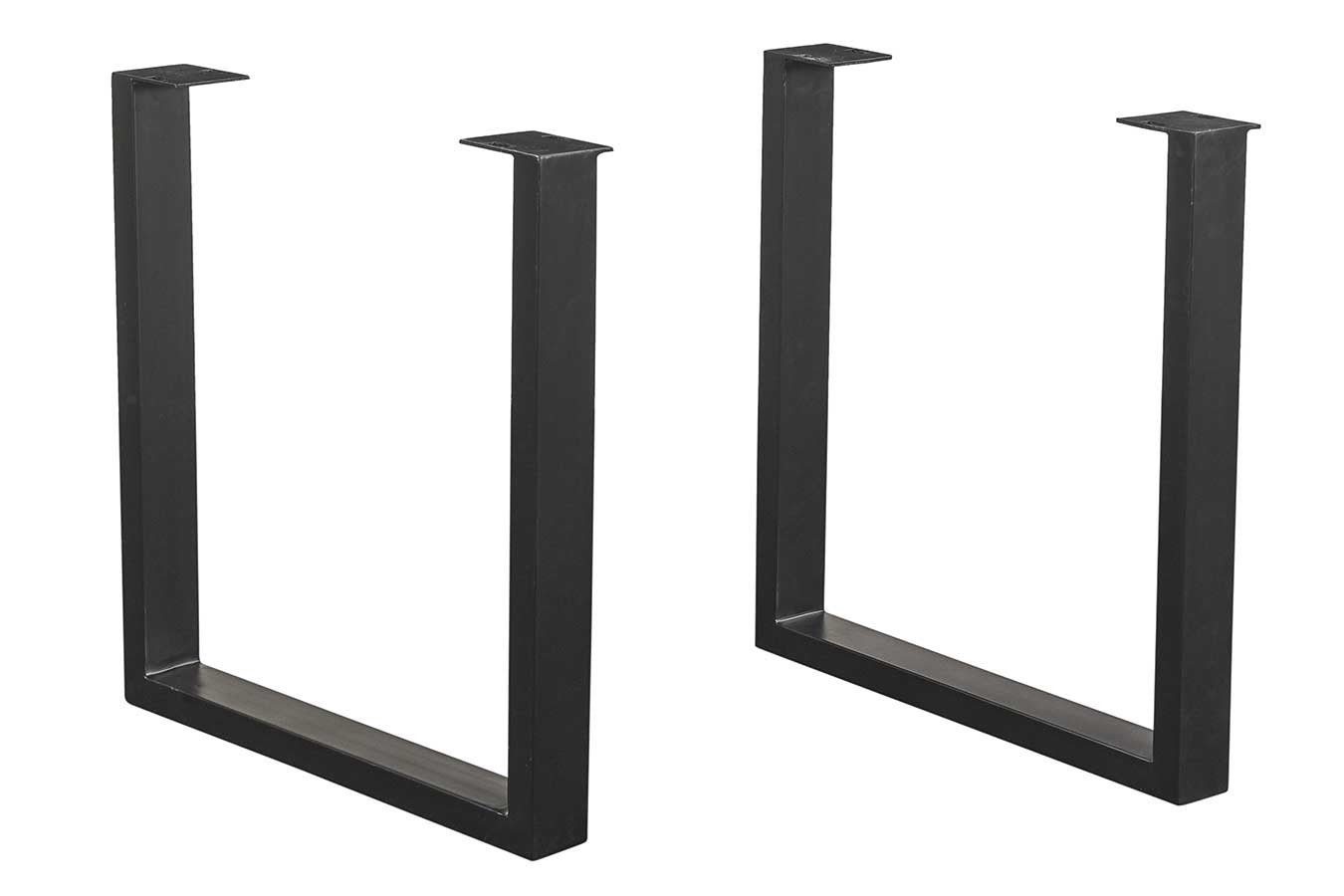 Tischhelden Tischbein Tischgestell Stahl U-Profil schwarz 2er Set