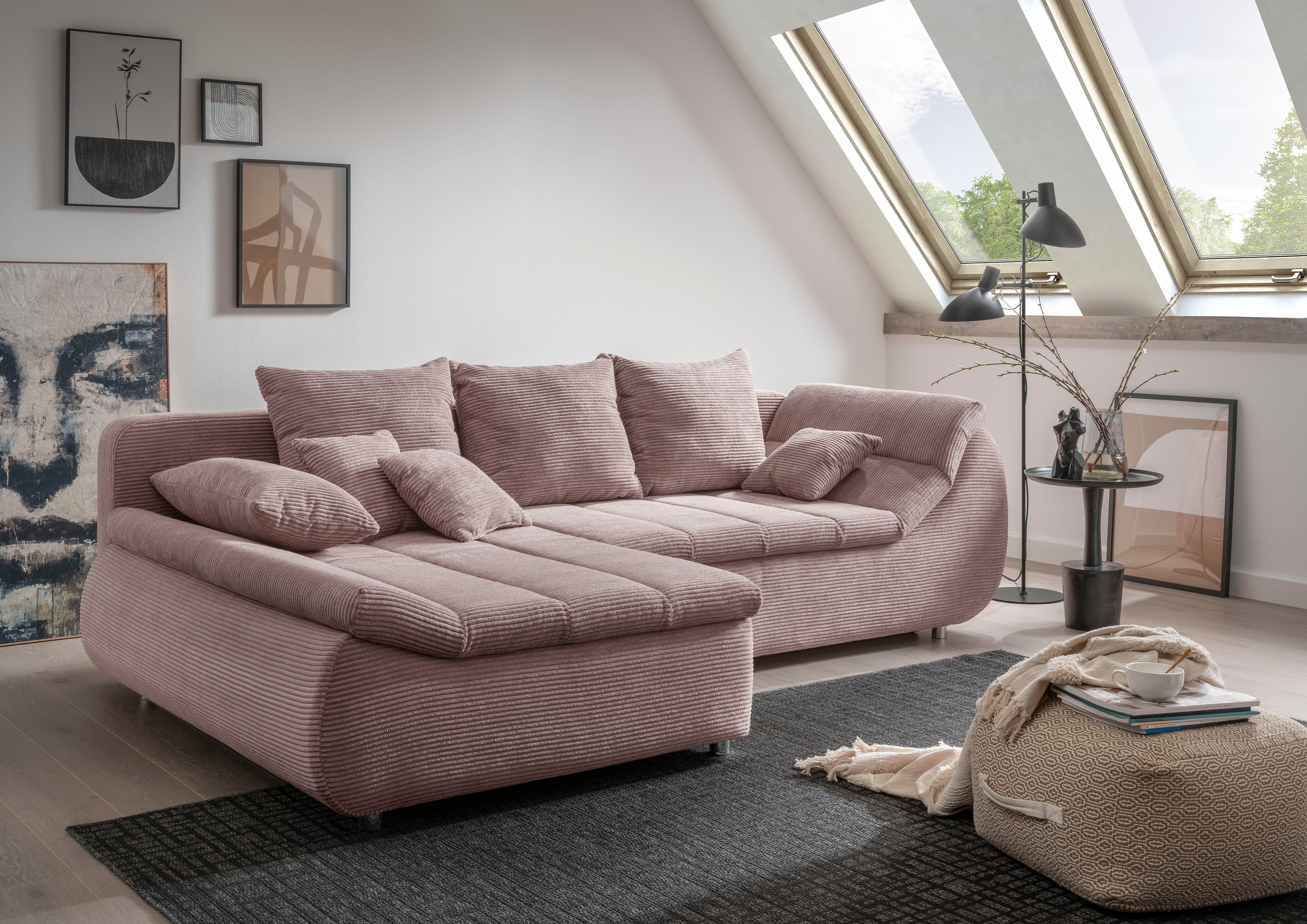 INOSIGN Ecksofa Imola L-Form, wahlweise mit Bettfunktion