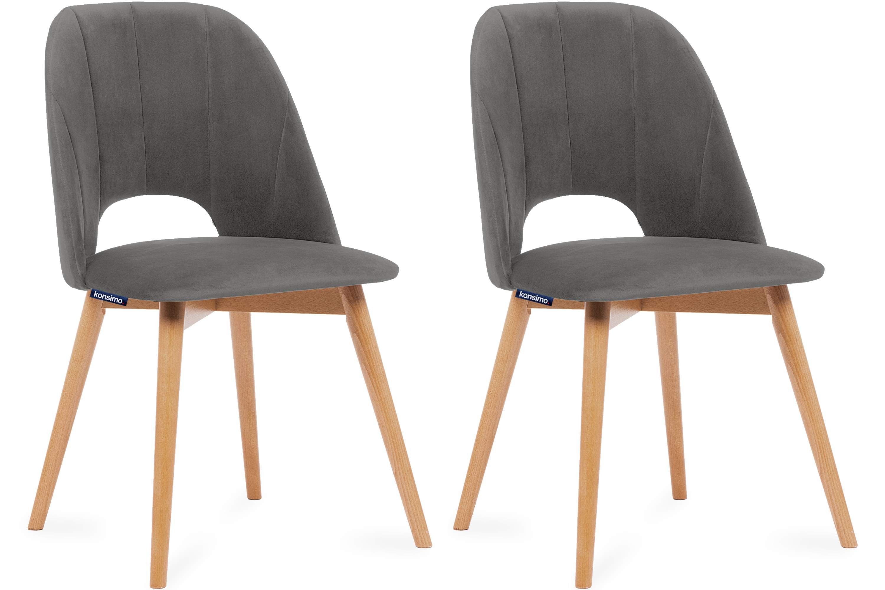 KONSIMO® Polsterstuhl TINO Wohnzimmerstühl Esstischstühl Bürostuhl (Esszimmerstühl, 2 St), Velours-Sitz, hergestellt in der EU