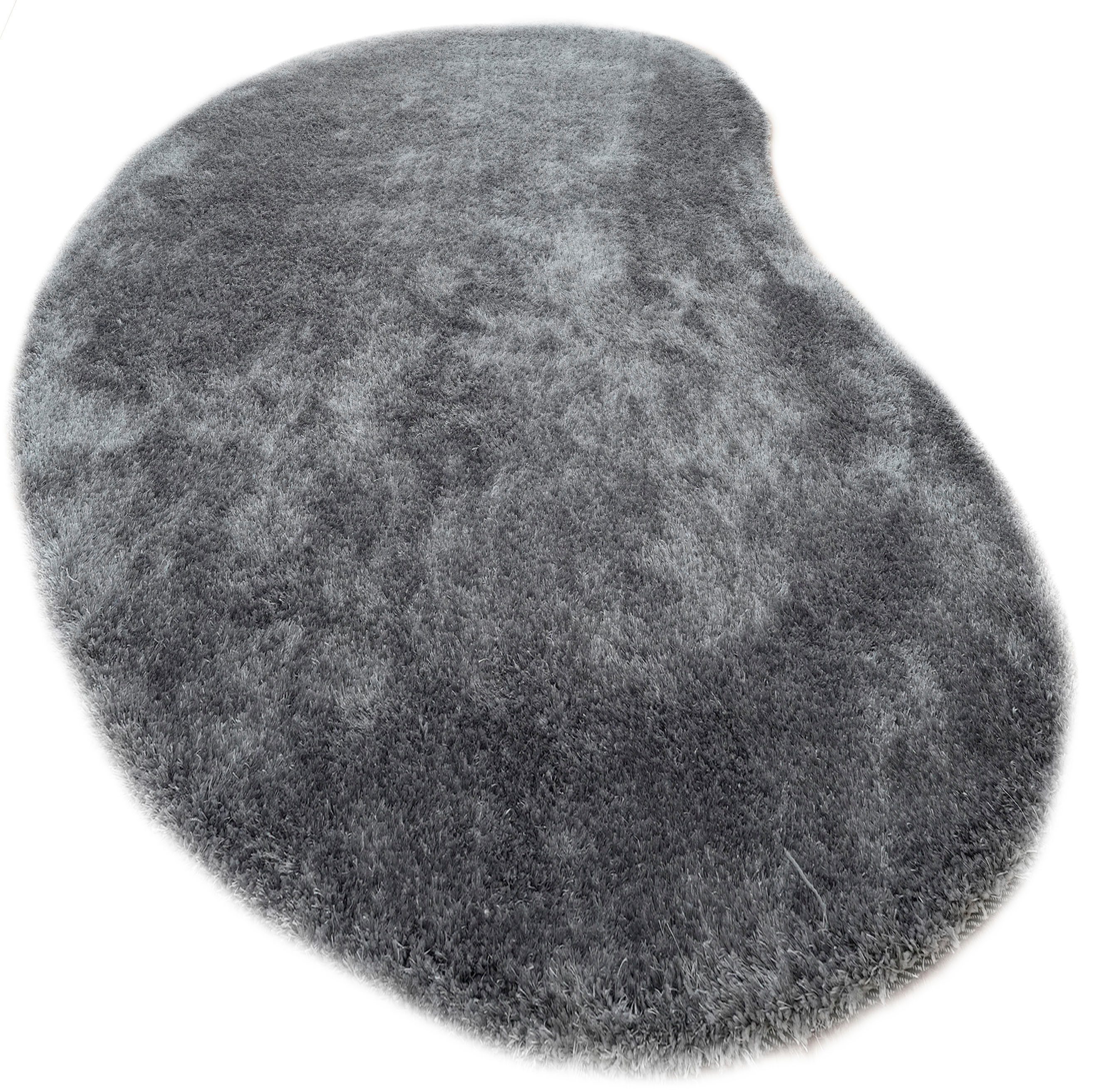 Bruno Banani Hochflor-Teppich Dana Bean shape, besondere Form, weich, Mikrofaser Teppiche, U-förmig, Höhe: 30 mm, organische Form, uni, Wohnzimmer, Schlafzimmer, Esszimmer