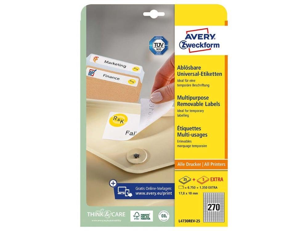 Thumbnail - Avery Zweckform Etiketten Avery Zweckform Universaletiketten 'L4730REV-25' 1