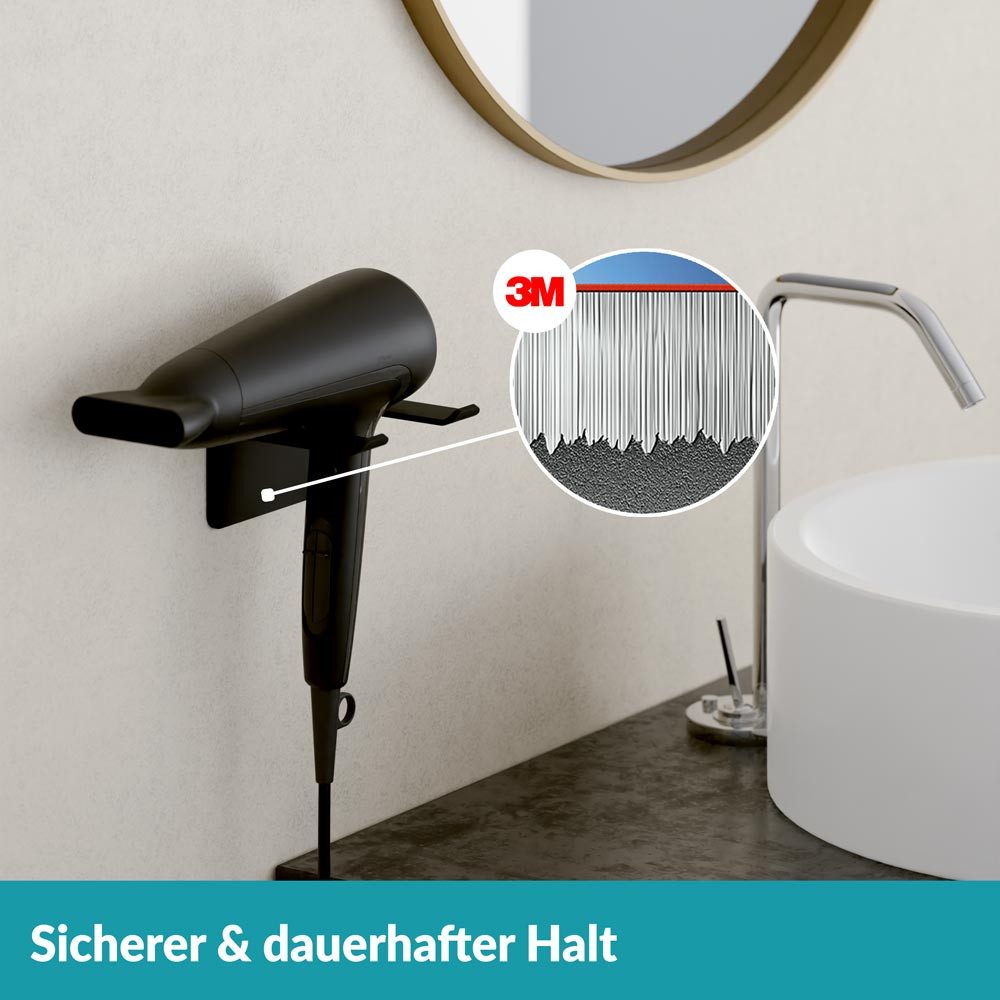 WEISSENSTEIN Haartrocknerhalter Fönhalter ohne Bohren