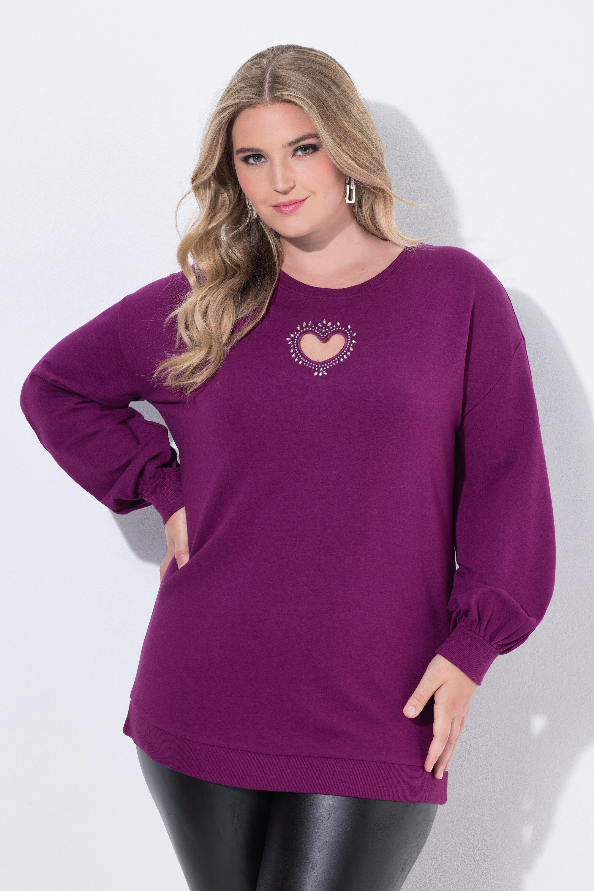 MIAMODA Sweatshirt Sweatshirt Herz-CutOut Ballon-Langarm günstig online kaufen