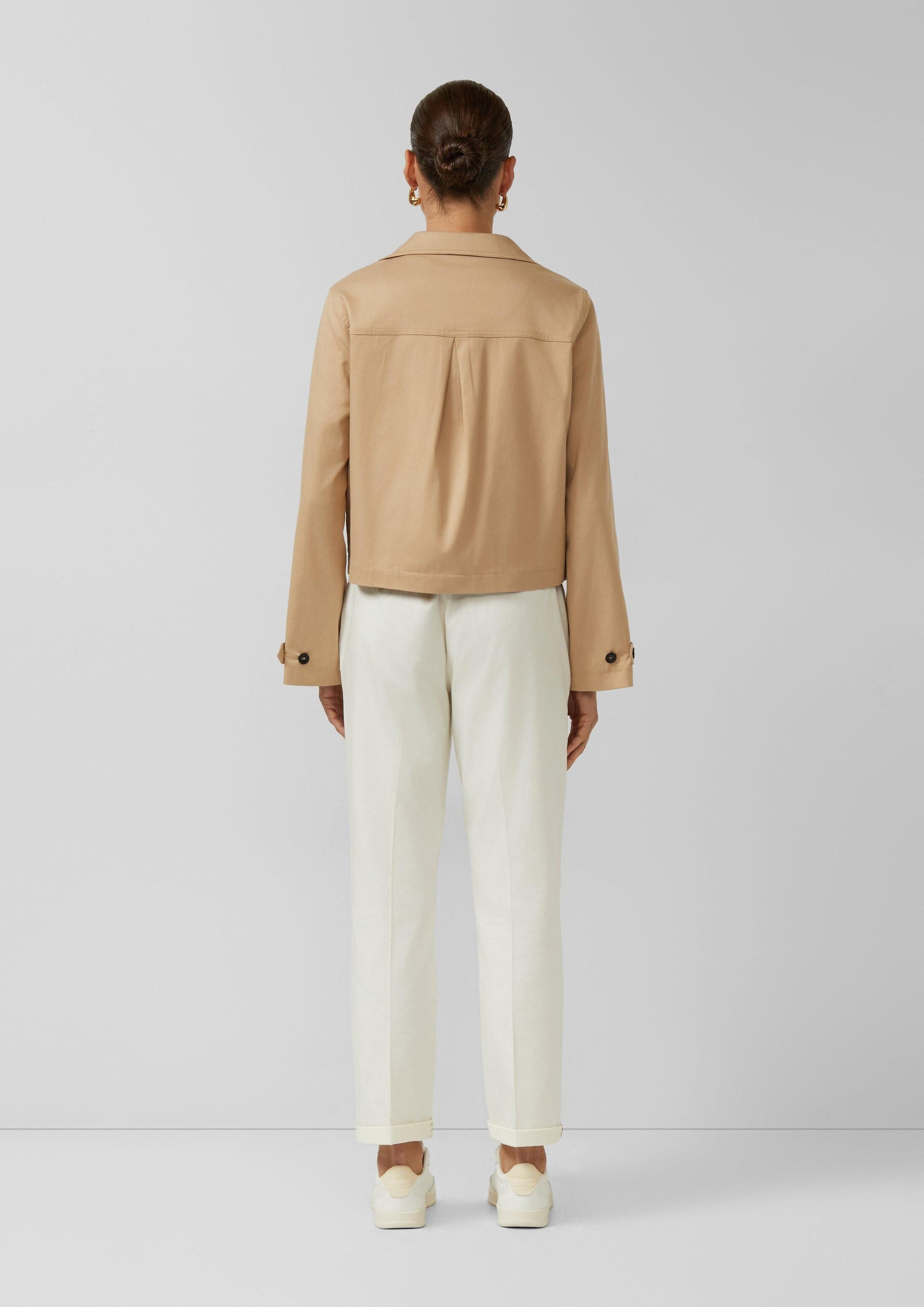 s.Oliver Funktionsjacke Indoor-Blazer Kurzer Trench aus Baumwolle