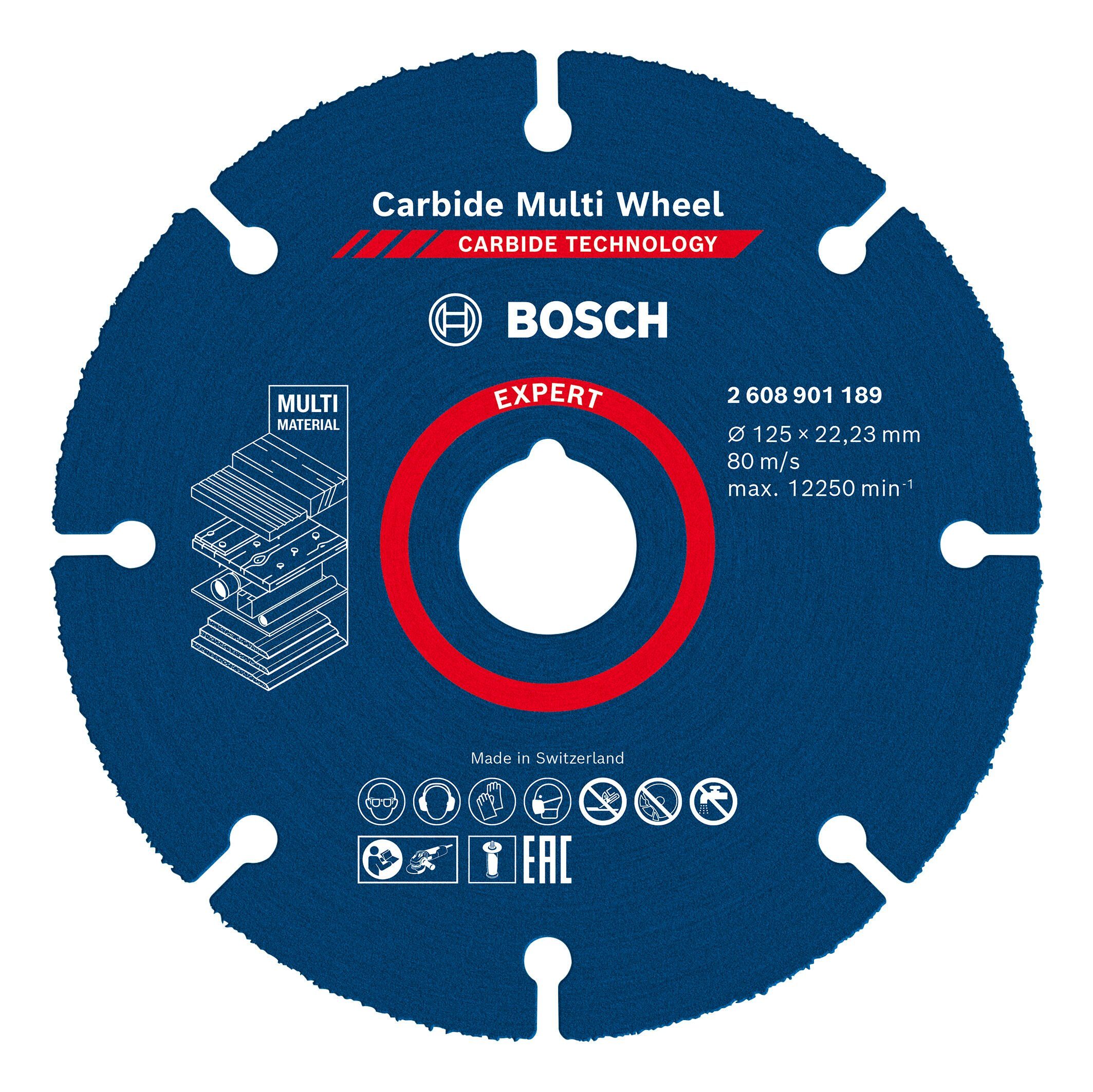 BOSCH Trennscheibe Expert Carbide Multi Wheel, Ø 125 mm, Trennscheibe, 22,23 mm