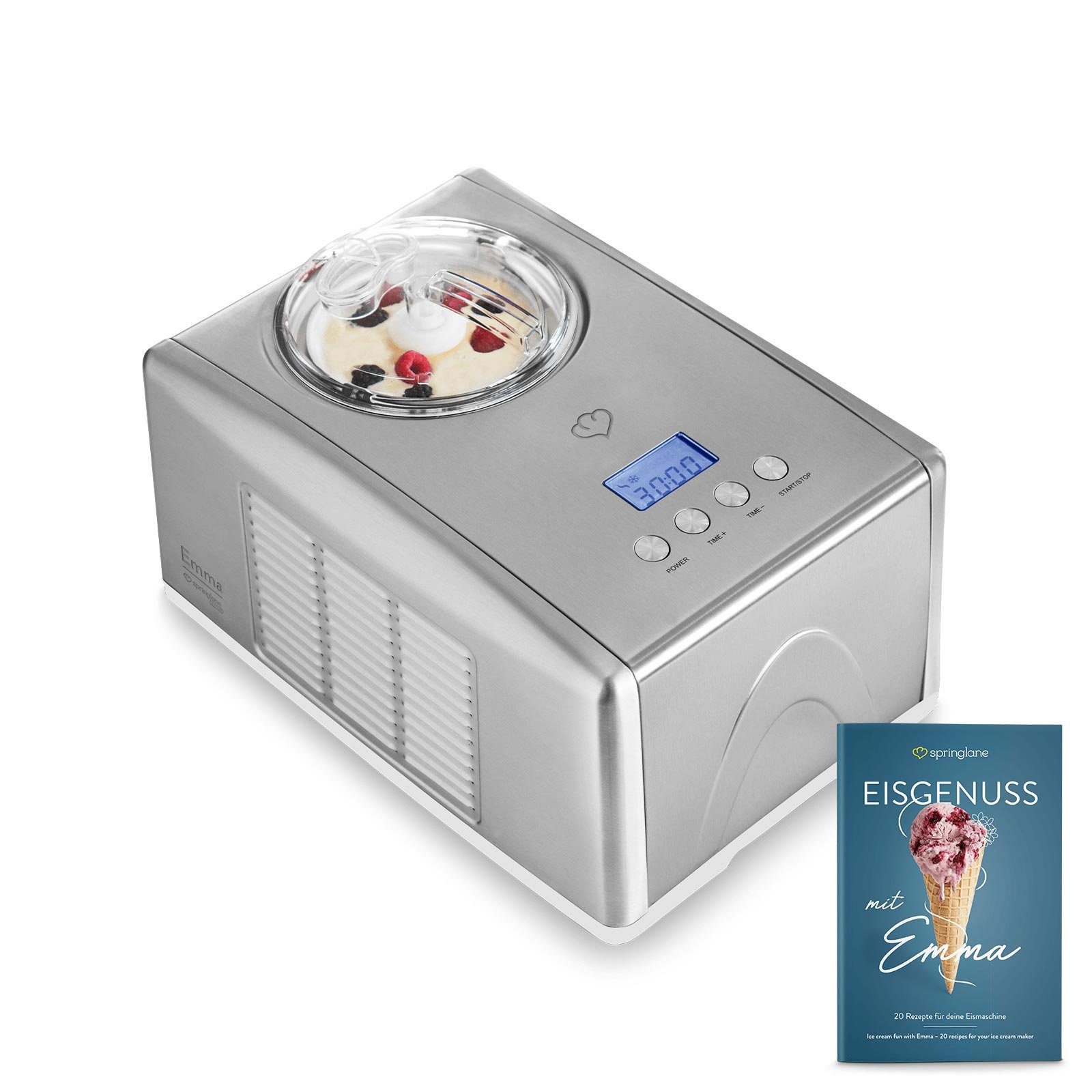 Springlane Eismaschine mit Kompressor Emma, inkl. Rezeptheft, 1.5 l, 150 W,  Silber online kaufen | OTTO