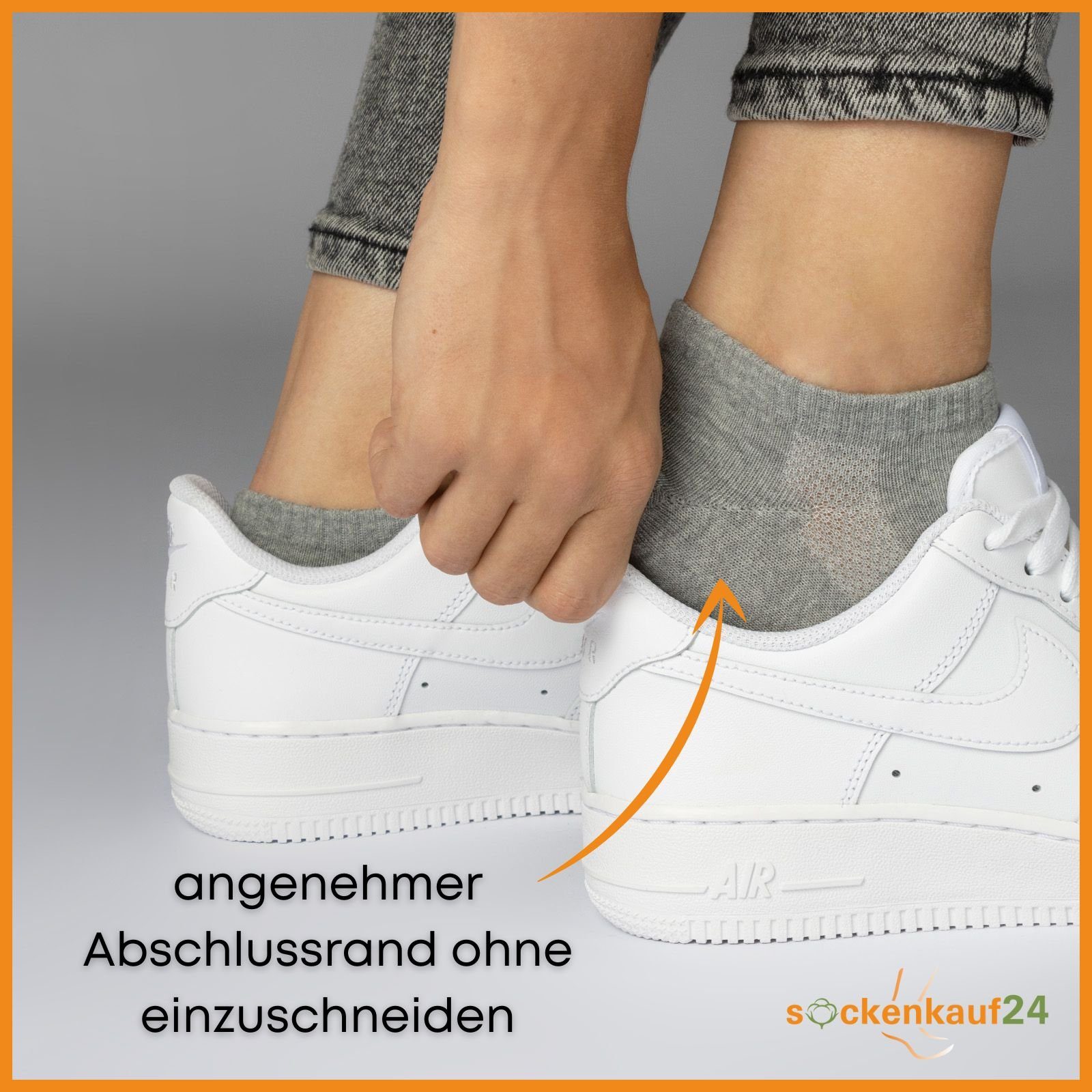 Mesh-Streifen Paar Grau Damen Weiß/Grau mit 35-38) Baumwolle Sneakersocken Socken" Schwarz Sneaker sockenkauf24 "Premium 10 - Herren 16510 WP Weiß & (5xWeiß Atmungsaktiv 5xGrau,