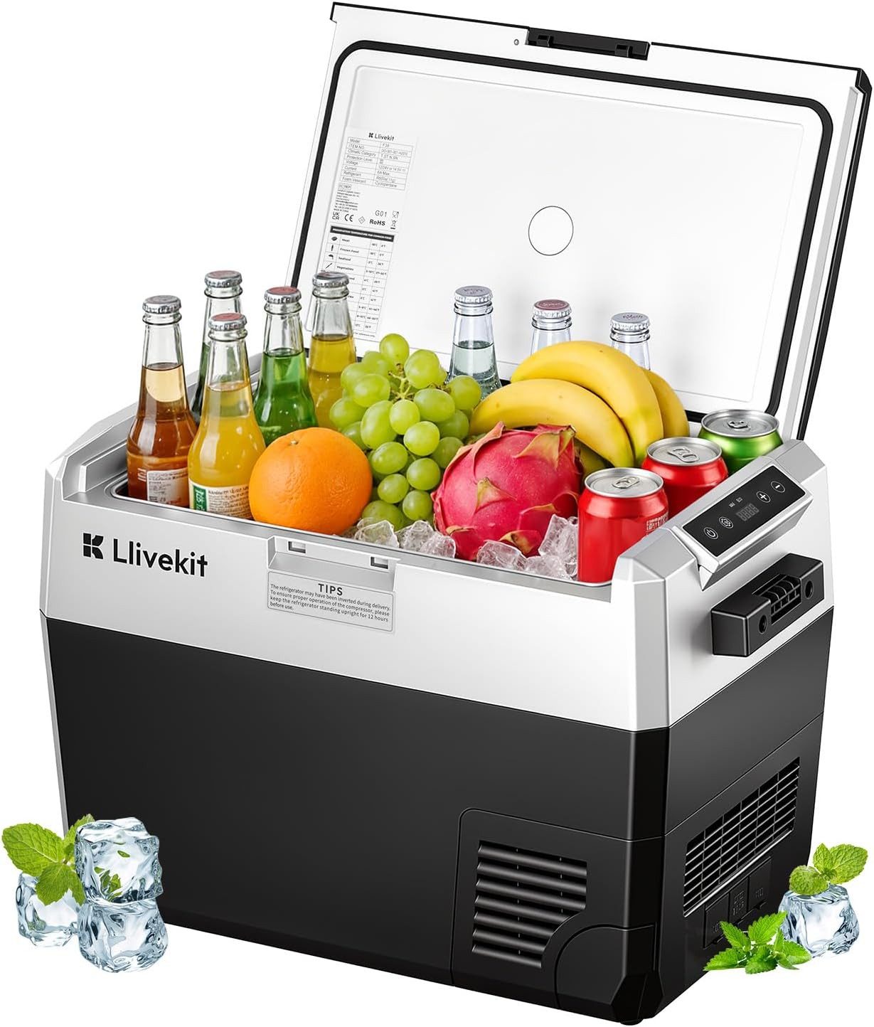 LLIVEKIT Kühlbox, Kompressor Kühlbox 40L, -20~20°C, Tragbarer Kühlschrank