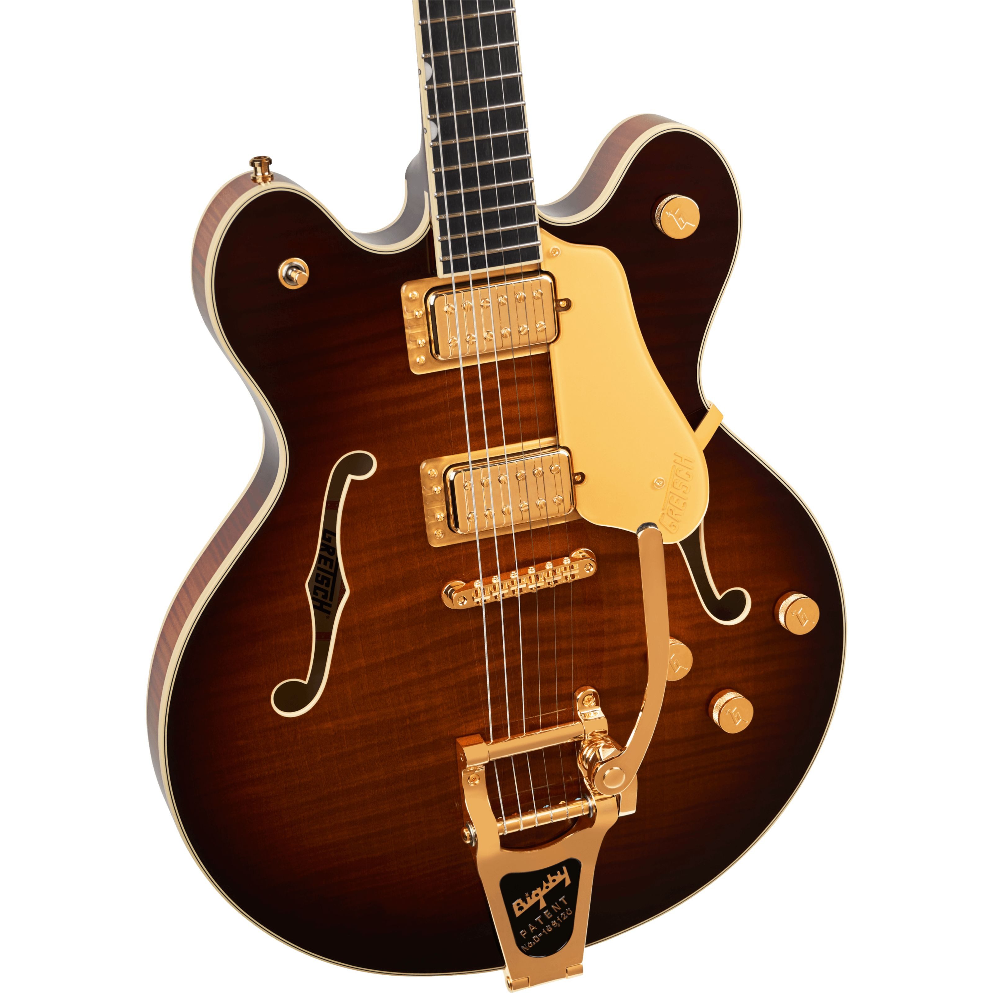 Gretsch Halbakustik-Gitarre, Halb-Akustik Gitarren, Semi Hollow-Modelle, Broadkaster LX Figured Center Block with String-Thru Bigsby GHW