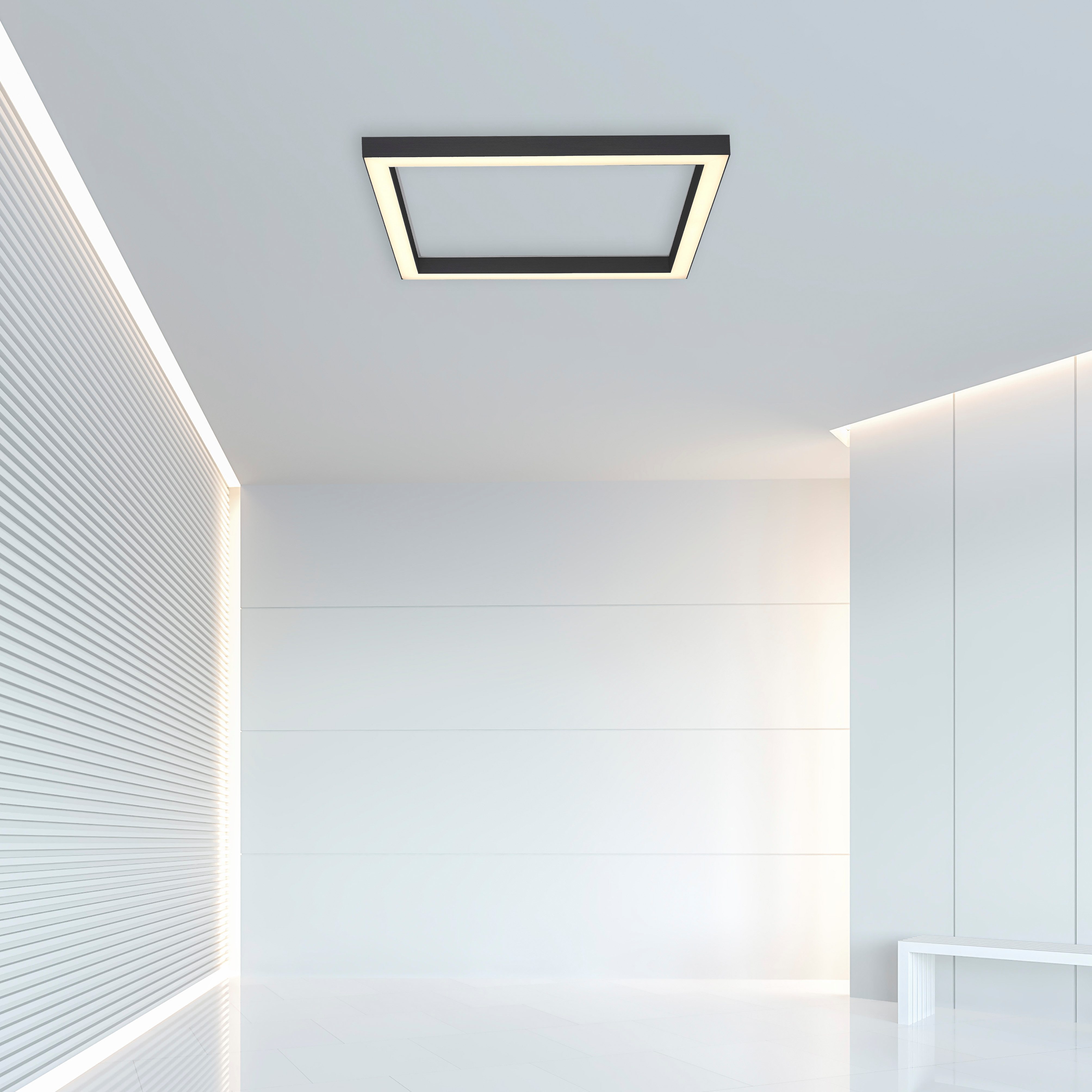 Neuhaus PURE LED Deckenleuchte PURE Lines Square, CCT - über Fernbedienung, LED fest integriert, warmweiß - kaltweiß, Dimmbar über Fernbedienung, CCT, Memoryfunktion