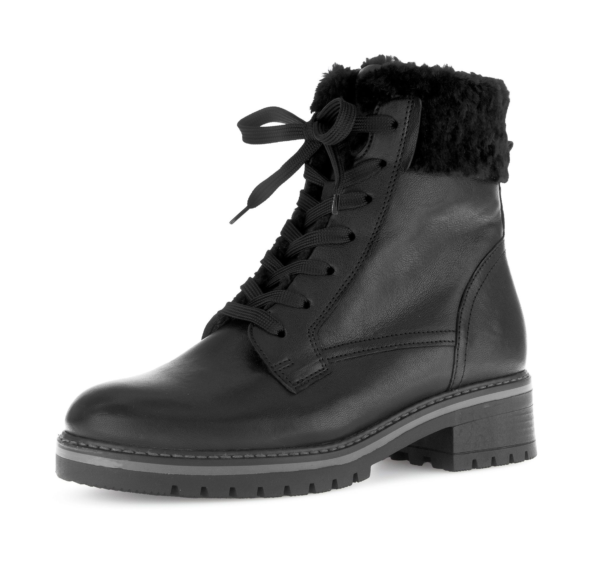 Gabor GENUA Winterstiefelette, Blockabsatz, Winterboots mit Teddyplüsch-Kra günstig online kaufen