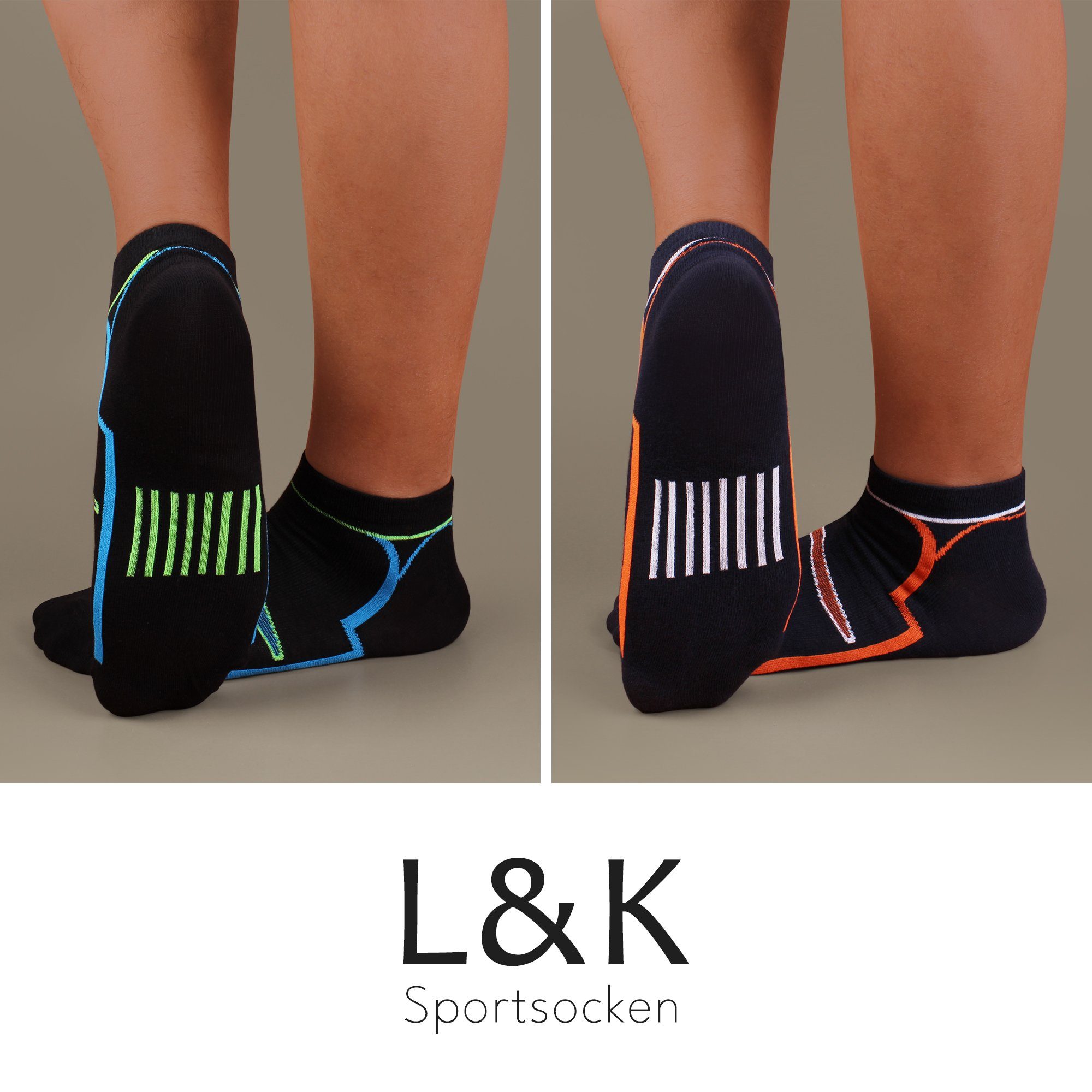 Sneaker Baumwolle 2303 Sportsocken aus (10er-Pack) 2302 L&K Socken Herren