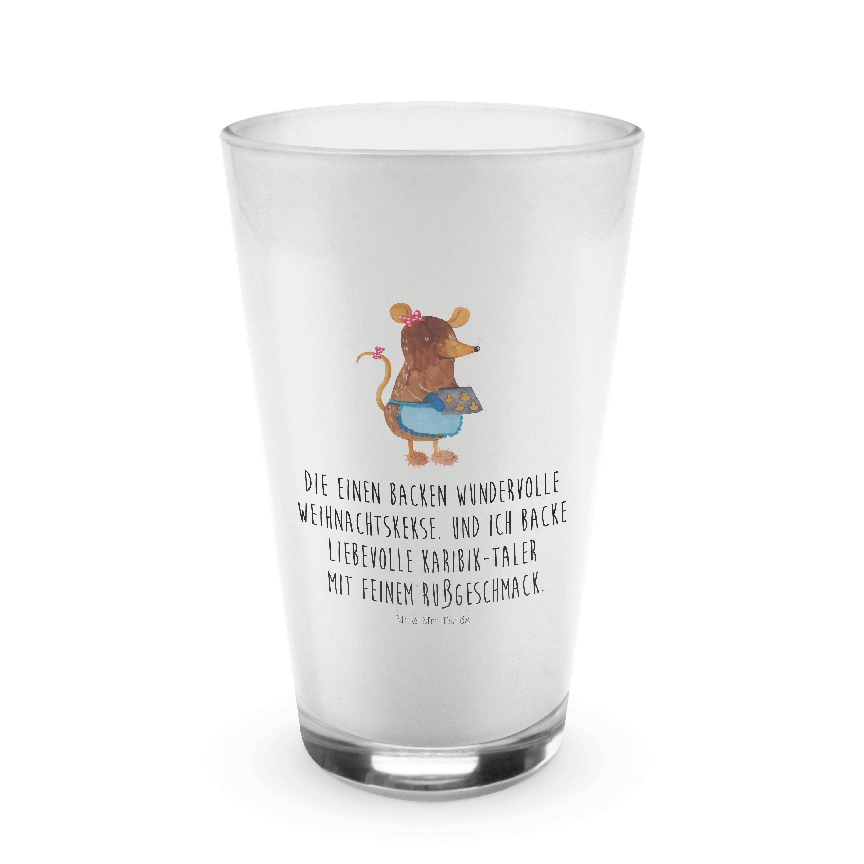 Mr. & Mrs. Panda Glas Maus Kekse - Transparent - Geschenk, Latte Macchiato, Glas, Cappuccin, Premium Glas