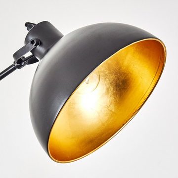 hofstein Stehlampe »Nemoli« Vintage Stehleuchte, Lampenschirm in Gold/Schwarz aus Metall, ohne Leuchtmittel, E27, im Retro-Design, mit Fußschalter am Kabel, auch