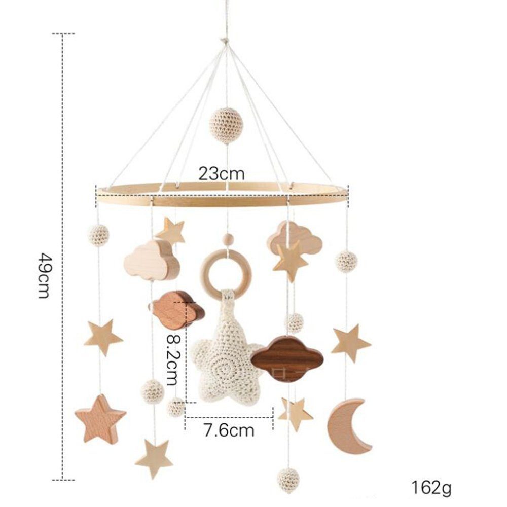 POPOLIC Mobile Baby Bettglocke mit Sterne Hölz Hängende Mobile Windspiel, H günstig online kaufen