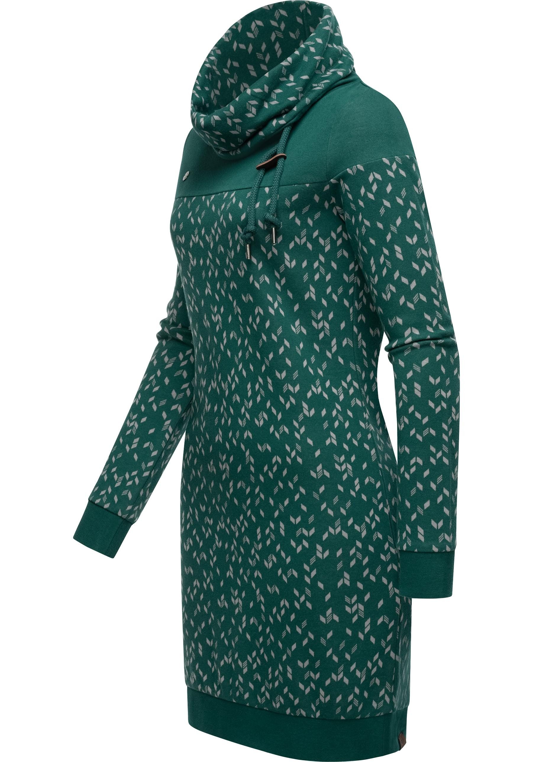 Ragwear Sweatkleid Chloe Dress stylisches Langarmkleid mit Ethnomuster günstig online kaufen